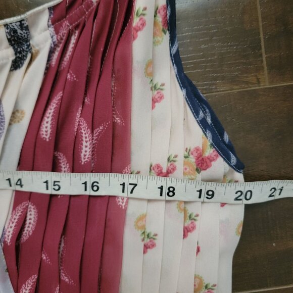 Anthropologie ML Monique Lhuillier Tapestry Pleated Maxi Dress Womens 10P Boho - Picture 6 of 7